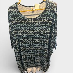 Patterned Blue Women's Top